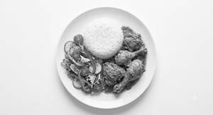 Rice Chicken Curry (4 Pcs) Salad