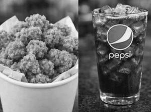 Chicken popcorn with drink