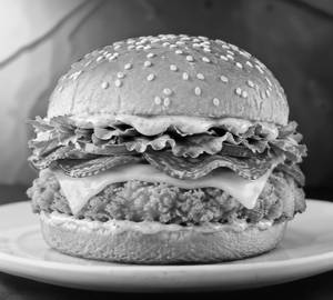 Chicken salami burger with 200ml