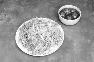 Veg Noodles with Veg Manchurian [6 Pieces]