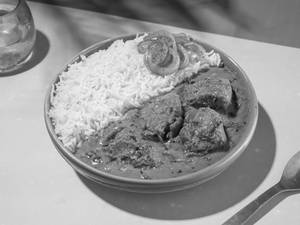 Lasooni Methi Chicken with Steam Rice