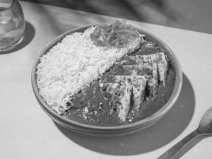 Steam Rice with Palak Paneer