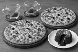 Ob Classic Pizza(x2) + Green Tea (x2) + Choco Lava Cake (x1)