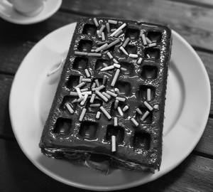 Plain dark chocolate popsicle waffle