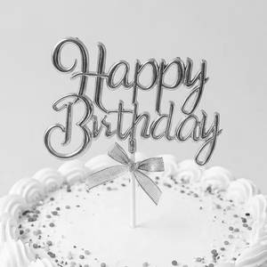 Happy Birthday Cake Topper Gold