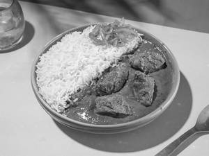 Steam Rice with Palak Chicken