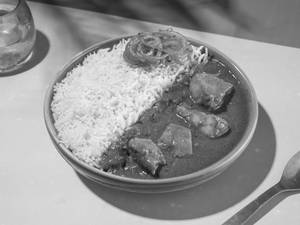 Steam Rice with Butter Chicken