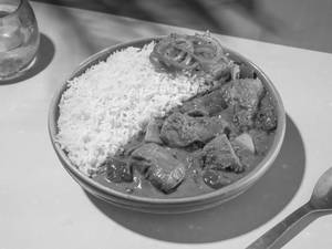 Steam Rice with Kadhai Chicken
