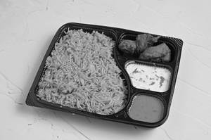 Andhra Biryani Rice With Chicken Kebab