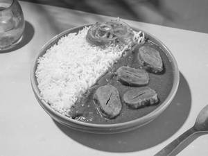 Steam Rice with Butter Soya Chaap