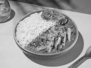 Steam Rice with Kadhai Paneer