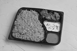 Andhra Biryani Rice With Andhra Mutton Fry