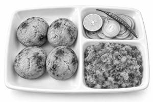Bati Chokha Frai 4 Piece With Salad ( North Indian Style )