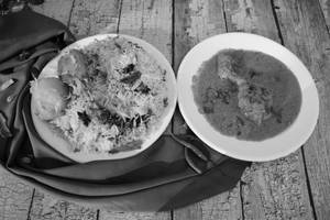 Chicken Biryani With Chicken Chaap