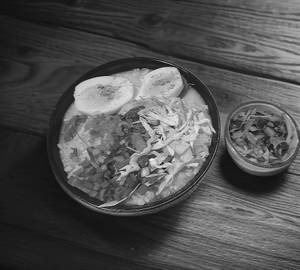 Mix porridge cooked in broth