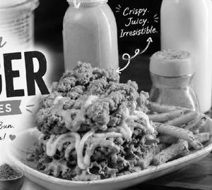 No Bun Burger With Fries (Chicken)