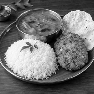 White Rice SAMBAR + Masala Vada