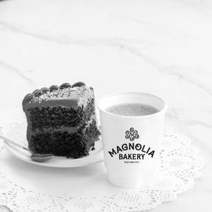 Chocolate Cake Slice with Toasted Almond Latte