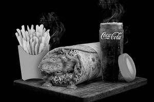 Hot Garlic Chicken Patty Wrap + French Fries + Coke