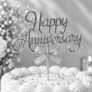 Happy Anniversary Cake Topper Gold