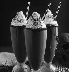 Black chocolate gelato shake