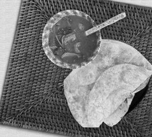 Puri with beef innards
