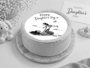 Happy Daughters Day Pineapple Photo Cake - 500Gms