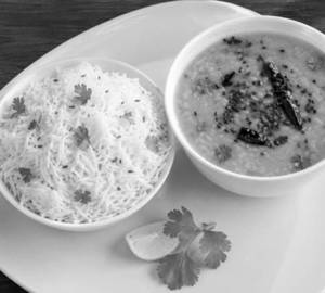 Steamed Basmati Rice [ 500 Ml ] With Dal Tadka ( 300 Ml ) ( no onion no garlic )