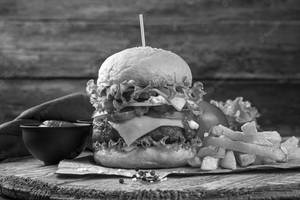 Veg burger with french fries