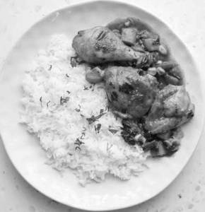 Plain Rice With Chicken Stew [2 Pieces]