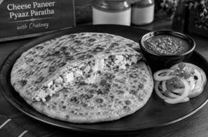 Cheese Paneer Pyaaz Paratha [ 1 Piece  ] With Chutney