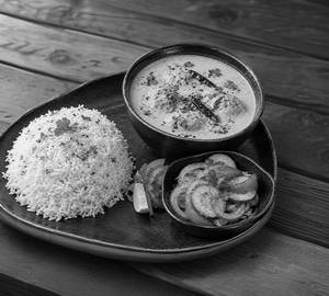 Dahi Kadhi Served With White Rice, Salad & Pickle(Spl Combo Offer)