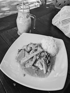 Prawns Thai Red Curry With Sticky Rice