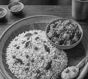 Coconut Rice With Potato Fry