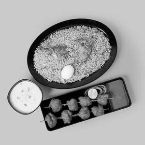 Chicken Biryani (Large), Raita & Boneless Kebab (Half)