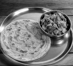 2 plain paratha sabji