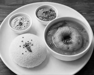 Sambar Vada With Idli Or Chutney [ NO ONION NO GARLIC  ]