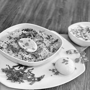 Egg Biryani With Raita