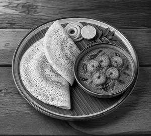 Set Kal Dosa With Prawn Curry