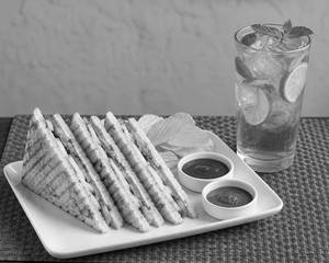 Veg Sandwich With Blue Lagoon Mocktail