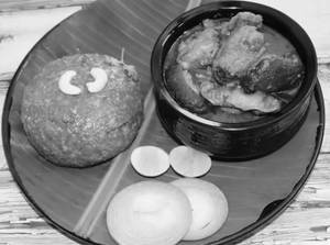 Ragi Sangati + Mutton Talakaya Kura