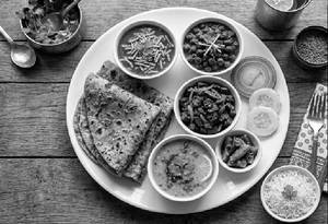 Special Gujarati Thepla Thali - ( Curry + Thepla + Rice)