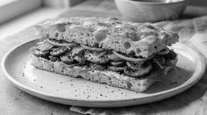 Pepper Mushroom Focaccia Sandwich