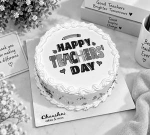 Teachers Day Special Vanilla Picture Cake [500 G]