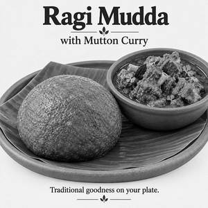 Raggi Mudda With Mutton Curry