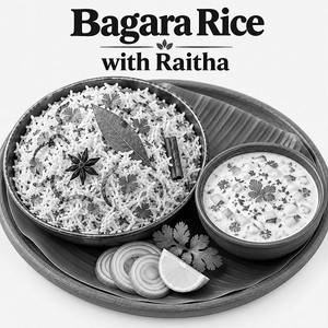 Bagara Rice + Raita + Dal