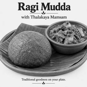 Ragi Mudda With Thalakaya Mamsam
