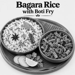 Bagara Rice With Boti Fry