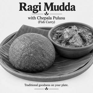 Ragi Mudda With Chepala Pulusu