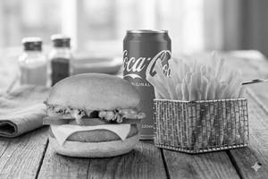 Cheese & Spicy Burger + Fries + Cold Drinks[o]
